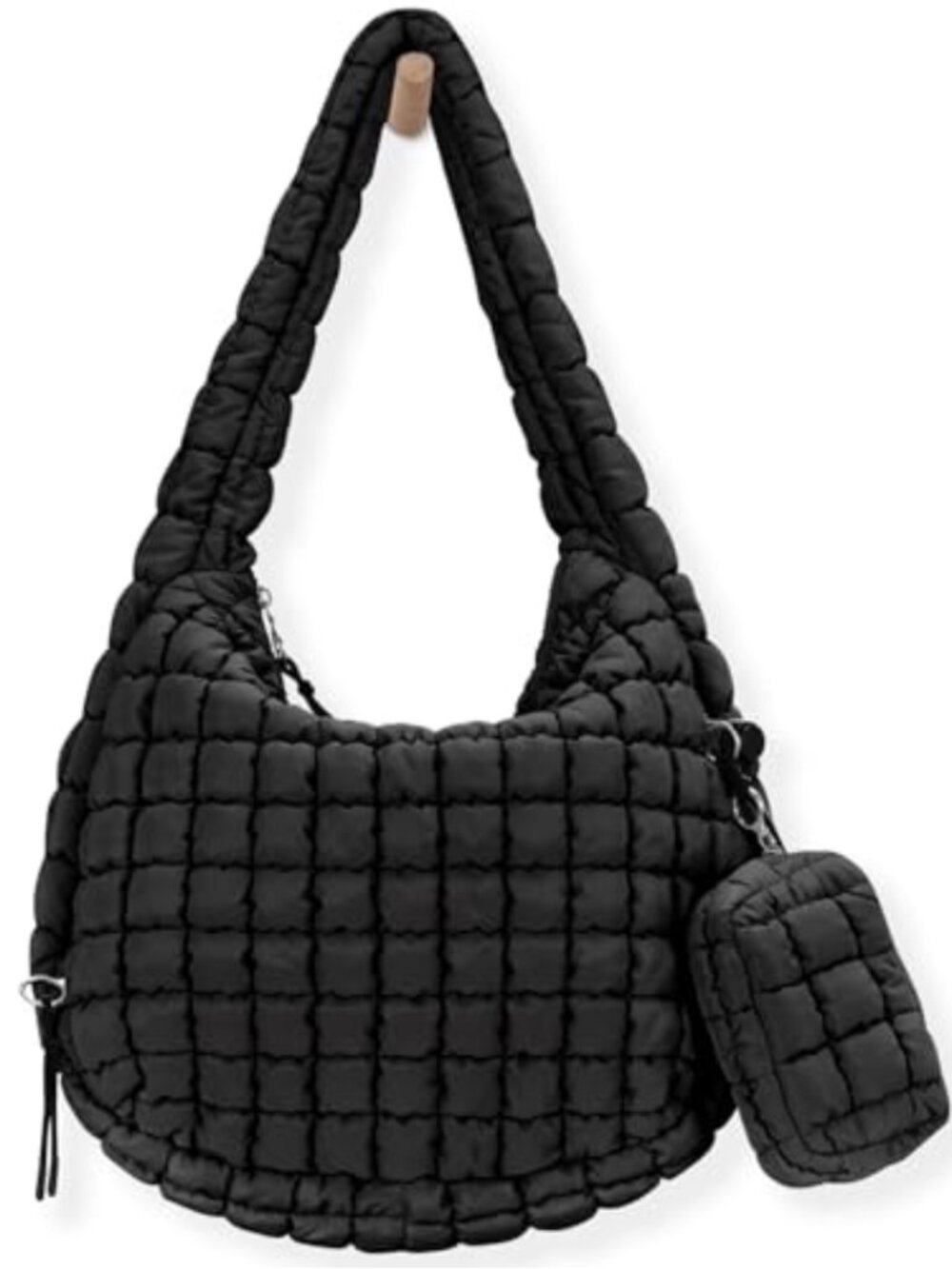 Quilted Puffer Tote Bag Large Crossbody Hobo Lightweight Nylon Carryall